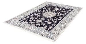 Tappeto Nain Kashmar Medaglione Floreale Blu Scuro Avorio 150x200 Cm