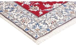 Tappeto Nain Kashmar Medaglione Floreale Rosso Bianco Avorio 148x195 Cm