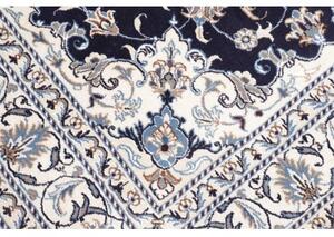 Tappeto Nain Kashmar Medaglione Floreale Blu Notte Avorio 150x210 Cm