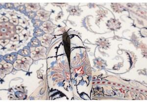 Tappeto Nain Kashmar Medaglione Floreale Avorio Blu 200x300 Cm