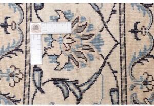 Tappeto Nain Kashmar Medaglione Floreale Avorio Blu 198x295 Cm