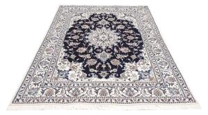Tappeto Nain Kashmar Medaglione Floreale Blu Notte Avorio 150x210 Cm