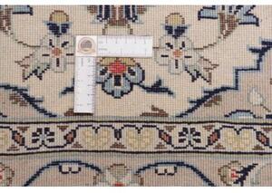 Tappeto Kashan Fine Medaglione Floreale Avorio Blu 97x152 Cm
