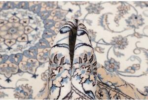 Tappeto Nain Kashmar Medaglione Floreale Avorio Blu 198x295 Cm