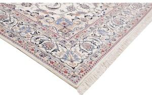 Tappeto Nain Kashmar Medaglione Floreale Avorio Blu 200x300 Cm