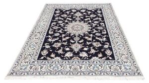 Tappeto Nain Kashmar Medaglione Floreale Blu Scuro Avorio 150x200 Cm