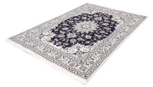 Tappeto Nain Kashmar Medaglione Floreale Blu Notte Avorio 150x210 Cm