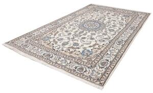 Tappeto Nain Kashmar Medaglione Floreale Avorio Blu 198x295 Cm