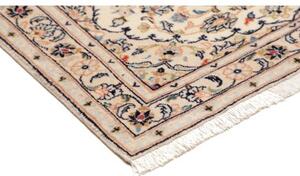 Tappeto Kashan Fine Medaglione Floreale Avorio Blu Scuro 102x148 Cm