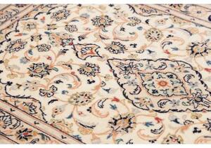Tappeto Kashan Fine Medaglione Floreale Avorio Blu Scuro 102x148 Cm