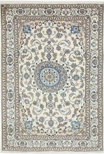 Tappeto Nain Kashmar Medaglione Floreale Avorio Blu 198x295 Cm