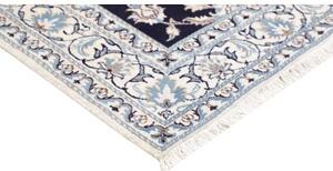 Tappeto Nain Kashmar Medaglione Floreale Blu Scuro Avorio 150x200 Cm