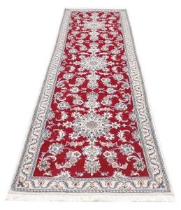 Tappeto Nain Kashmar Stilizzato Rosso Avorio Corsia 83x293 Cm