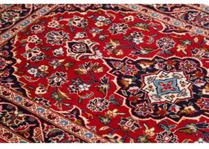 Tappeto Kashan Fine Medaglione Floreale Rosso Blu Scuro 104x158 Cm