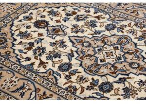 Tappeto Kashan Fine Medaglione Floreale Avorio Blu 97x152 Cm