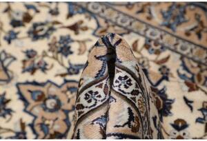 Tappeto Kashan Fine Medaglione Floreale Avorio Blu 97x152 Cm