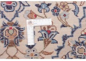 Tappeto Kashan Fine Medaglione Floreale Avorio Blu 97x145 Cm