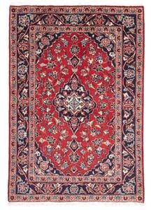 Tappeto Kashan Fine Medaglione Floreale Rosso Blu Scuro 98x159 Cm