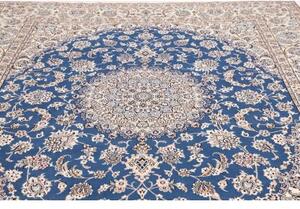 Tappeto Nain 9la Medaglione Floreale Blu Avorio 251x291 Cm
