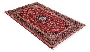 Tappeto Kashan Fine Medaglione Floreale Rosso Blu Scuro 104x158 Cm