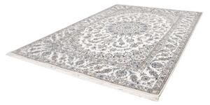Tappeto Nain Kashmar Medaglione Floreale Avorio Blu 249x343 Cm