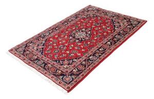 Tappeto Kashan Fine Medaglione Floreale Rosso Blu Scuro 98x159 Cm