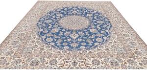 Tappeto Nain 9la Medaglione Floreale Blu Avorio 251x291 Cm