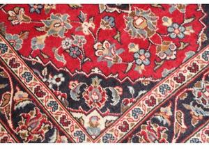 Tappeto Kashan Fine Medaglione Floreale Rosso Blu Scuro 96x153 Cm