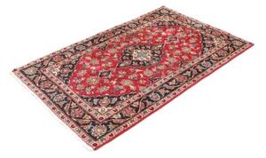 Tappeto Kashan Fine Medaglione Floreale Rosso Blu Scuro 96x153 Cm