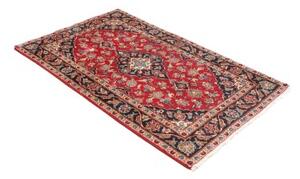 Tappeto Kashan Fine Medaglione Floreale Rosso Blu Scuro 96x153 Cm