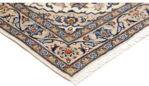 Tappeto Kashan Fine Medaglione Floreale Avorio Blu 97x145 Cm