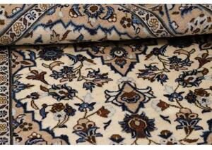 Tappeto Kashan Fine Medaglione Floreale Avorio Blu 97x152 Cm