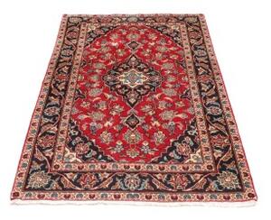 Tappeto Kashan Fine Medaglione Floreale Rosso Blu Scuro 96x153 Cm