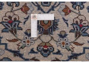 Tappeto Kashan Fine Medaglione Floreale Avorio Blu 100x144 Cm