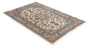 Tappeto Kashan Fine Medaglione Floreale Avorio Blu 97x145 Cm