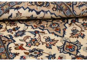 Tappeto Kashan Fine Medaglione Floreale Avorio Blu 97x145 Cm