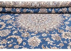 Tappeto Nain 9la Medaglione Floreale Blu Avorio 251x291 Cm