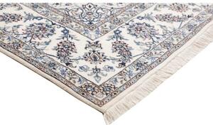 Tappeto Nain Kashmar Medaglione Floreale Avorio Blu 249x343 Cm