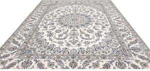 Tappeto Nain Kashmar Medaglione Floreale Avorio Blu 249x343 Cm