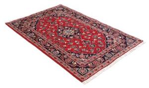 Tappeto Kashan Fine Medaglione Floreale Rosso Blu Scuro 98x159 Cm