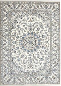 Tappeto Nain Kashmar Medaglione Floreale Avorio Blu 249x343 Cm