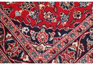Tappeto Kashan Fine Medaglione Floreale Rosso Blu Scuro 98x159 Cm