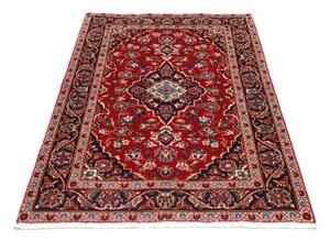 Tappeto Kashan Fine Medaglione Floreale Rosso Blu Scuro 104x158 Cm