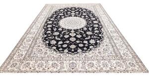 Tappeto Nain 9la Medaglione Floreale Blu Scuro Avorio 248x359 Cm