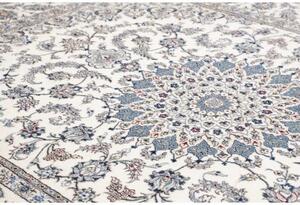 Tappeto Nain Kashmar Medaglione Floreale Avorio Blu 249x343 Cm