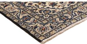 Tappeto Kashan Fine Medaglione Floreale Avorio Blu 100x144 Cm