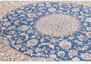 Tappeto Nain 9la Medaglione Floreale Blu Avorio 251x291 Cm