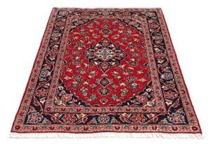 Tappeto Kashan Fine Medaglione Floreale Rosso Blu Scuro 98x159 Cm