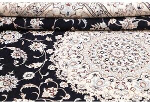 Tappeto Nain 9la Medaglione Floreale Blu Scuro Avorio 248x359 Cm
