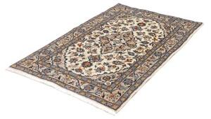 Tappeto Kashan Fine Medaglione Floreale Avorio Blu 97x145 Cm